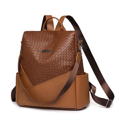 PU Diebstahlsicherer Rucksack für Damen Neuer Lässiger und Vielseitiger Reise-Akademie-Stil Multifunktionale Umhängetasche Rucksack