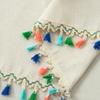 Short Curtain With Colorful Tassels For Home Decors Semi Sheer Window Drape Valance Panel Easy Installation Rod Pocket