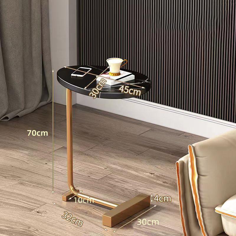 Light Luxury Metal Edge Desk Simple Coffee Living Room Bedroom Office Bedside Mobile Small Tea Side Table Home Decorations