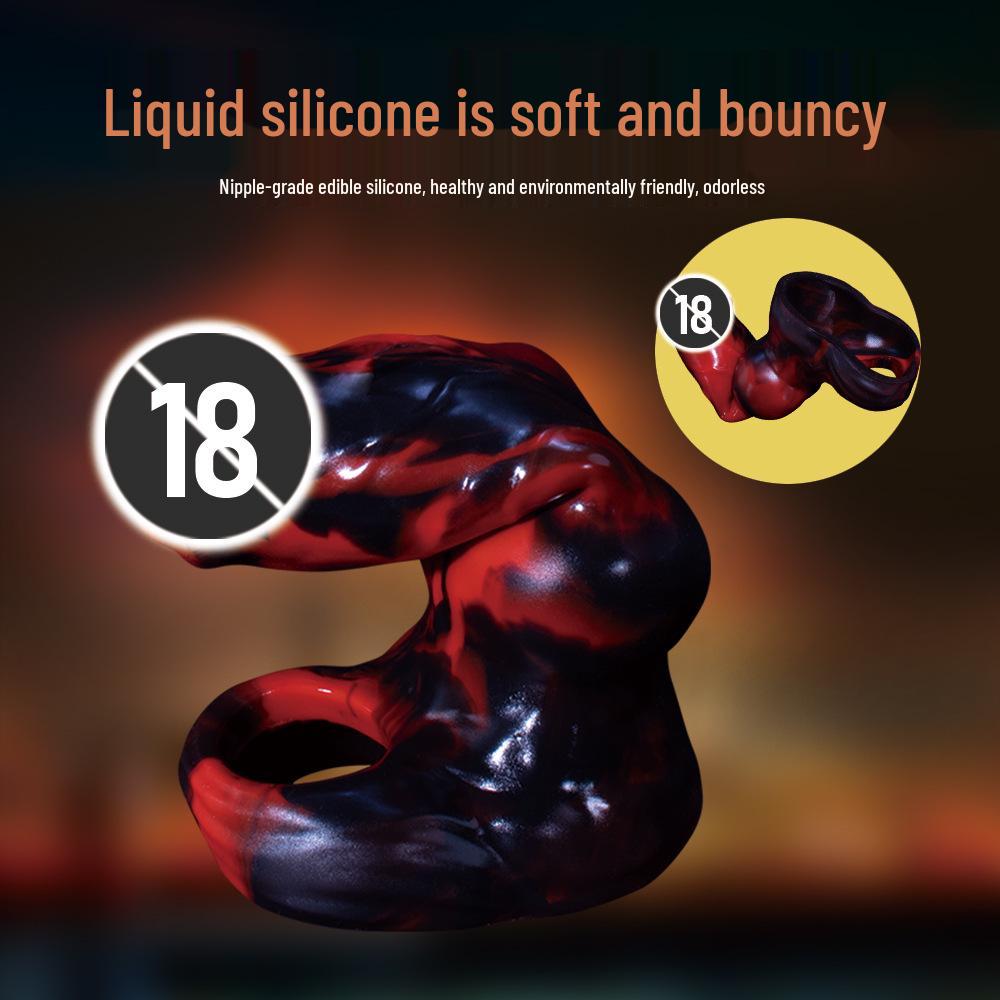 Wolf Fang Silicone Penis Sleeve: Wearable, Realistic, Thickening Adult Toy for Men, with Leather Delay Sheath.