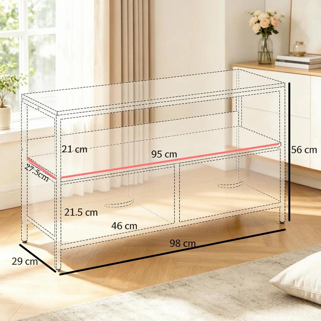 TV Lowboard with Foldable Drawers, Entertainment Center with Open Shelf, Stylish TV Table, Versatile Sideboard (Only with TV Lowboard)