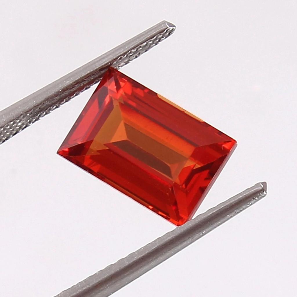 Natural 34 Ct Orange Sapphire Baguette Cut Flawless Loose Certified Gemstone