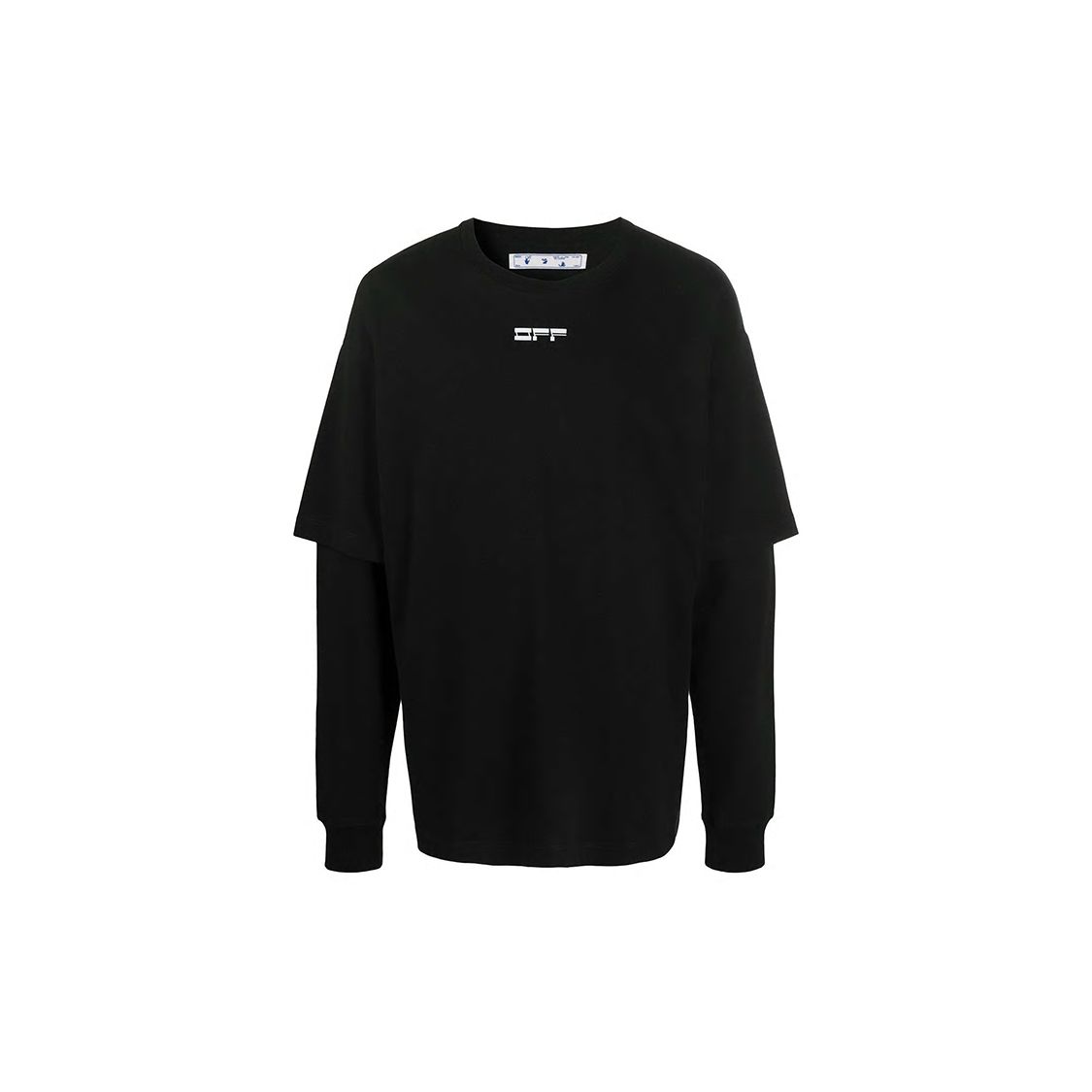 

Off-White Хлопковая футболка с маской для лица, черные мужские топы OMAB022E20JER0051001 L