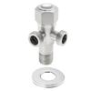 1set Angle Valve With Decorative Cover Stainless Steel 2-Way Double Angle Valve 1/2 Inch 2 Outlets Water Connection Accessories