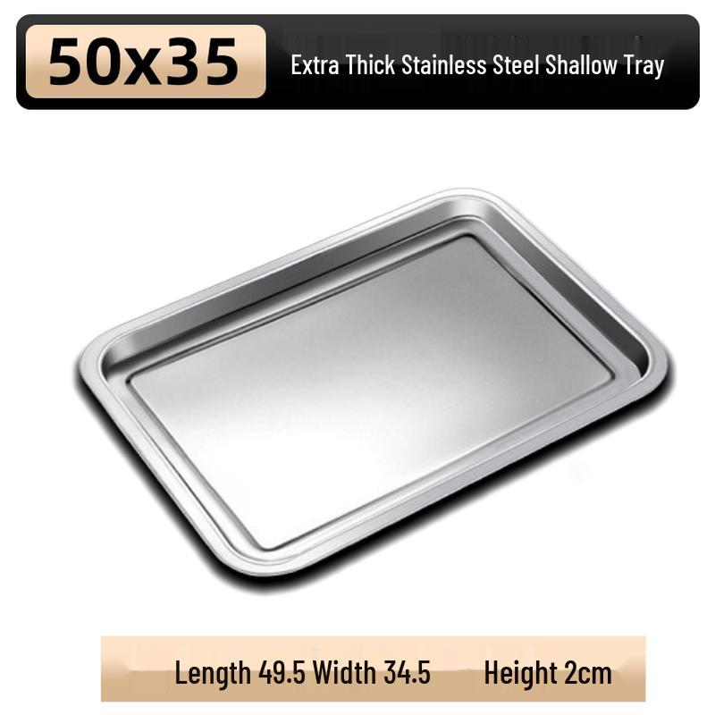 Qiwei 304 Stainless Steel Rectangular Food Tray
