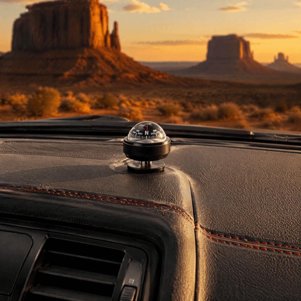Black Guide Ball Portable Dashboard Compass Magnetic Heading Indicator  Vehicle Navigation