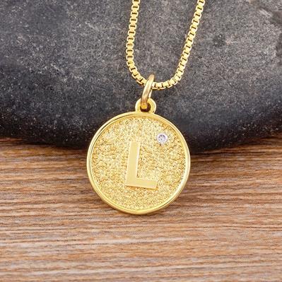 Nidin New Trendy Initial 26 Letters Pendant Charm Name Necklaces Cubic Zirconia Statement Jewelry Party Gifts For Women Men