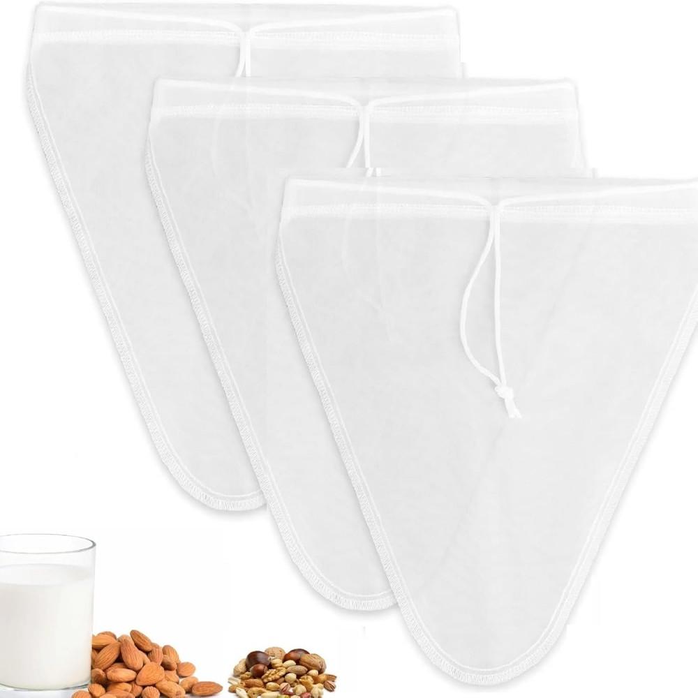 

3pcs 30 x 30 cm Vegetable Soy Milk Bag, Muslin Food Filter Bag, Reusable Nut Milk Bags, Nylon Filter Bag for Cheese Tea Yogurt Coffee Tea Juice Wine