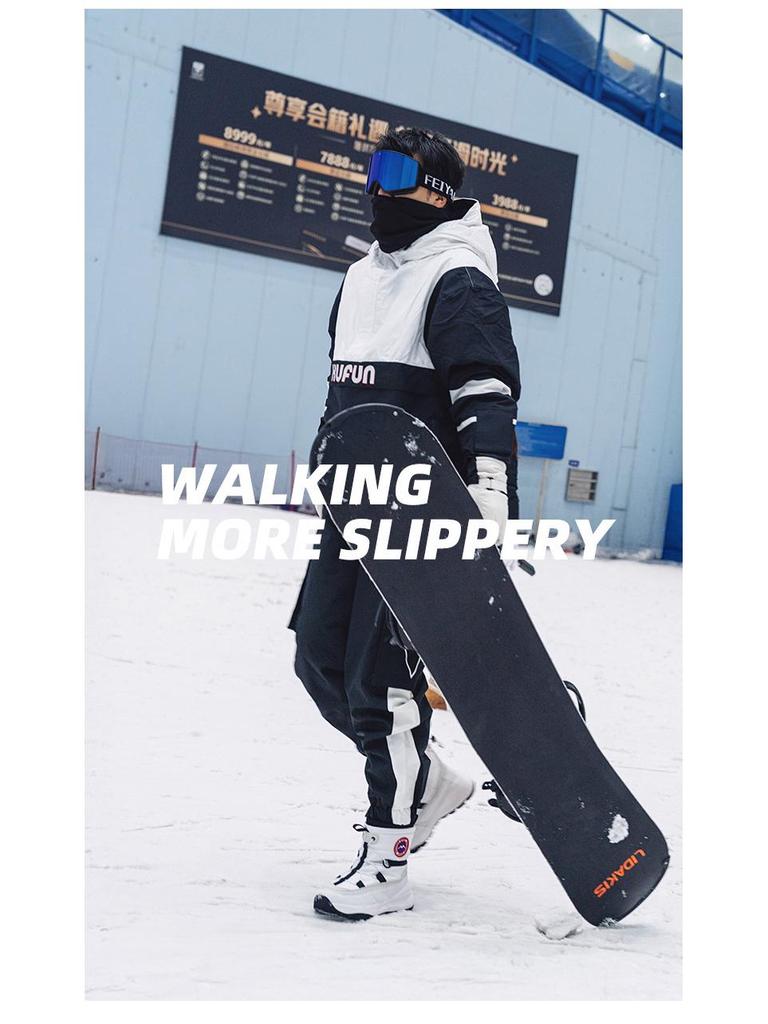 Unisex Snow Boots with Fleece Lining, Women's Cold-Resistant Travel Shoes, Non-Slip Waterproof Men's Footwear