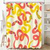 Colorful Snake Pattern Shower Curtain Waterproof Bath Decor Pink Yellow Red Purple Design Modern Bathroom Accessories 180X240Cm