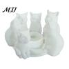 Small Cat Sculpture For Desk 3D Printed Candle Holder, Matte Sanding Aesthetic Desktop Decor, Integrated Bay Window Ornament Smooth Curved Sculpture,