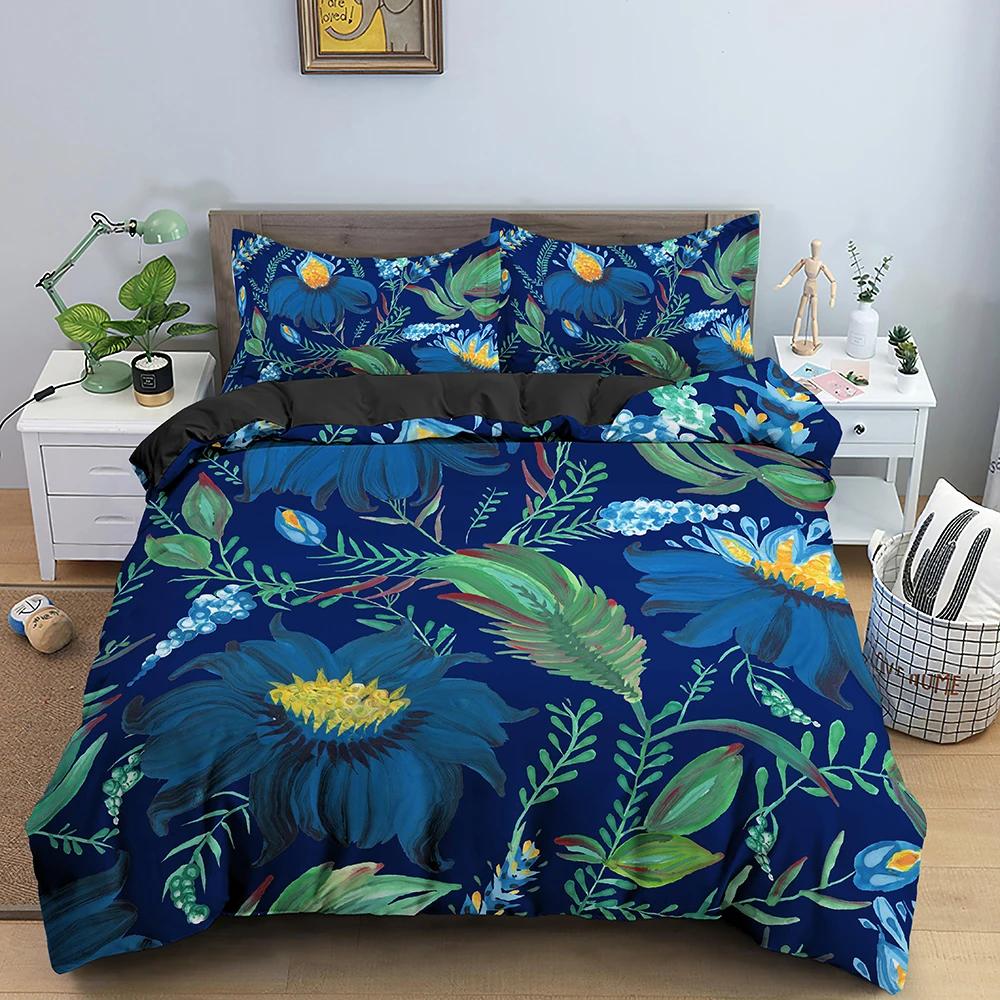 Green Forest Duvet Cover Fairy Cartoon Trees Elk For Adults Plant Animals Polyester For Children Girls Fairy Bedroom Decorations