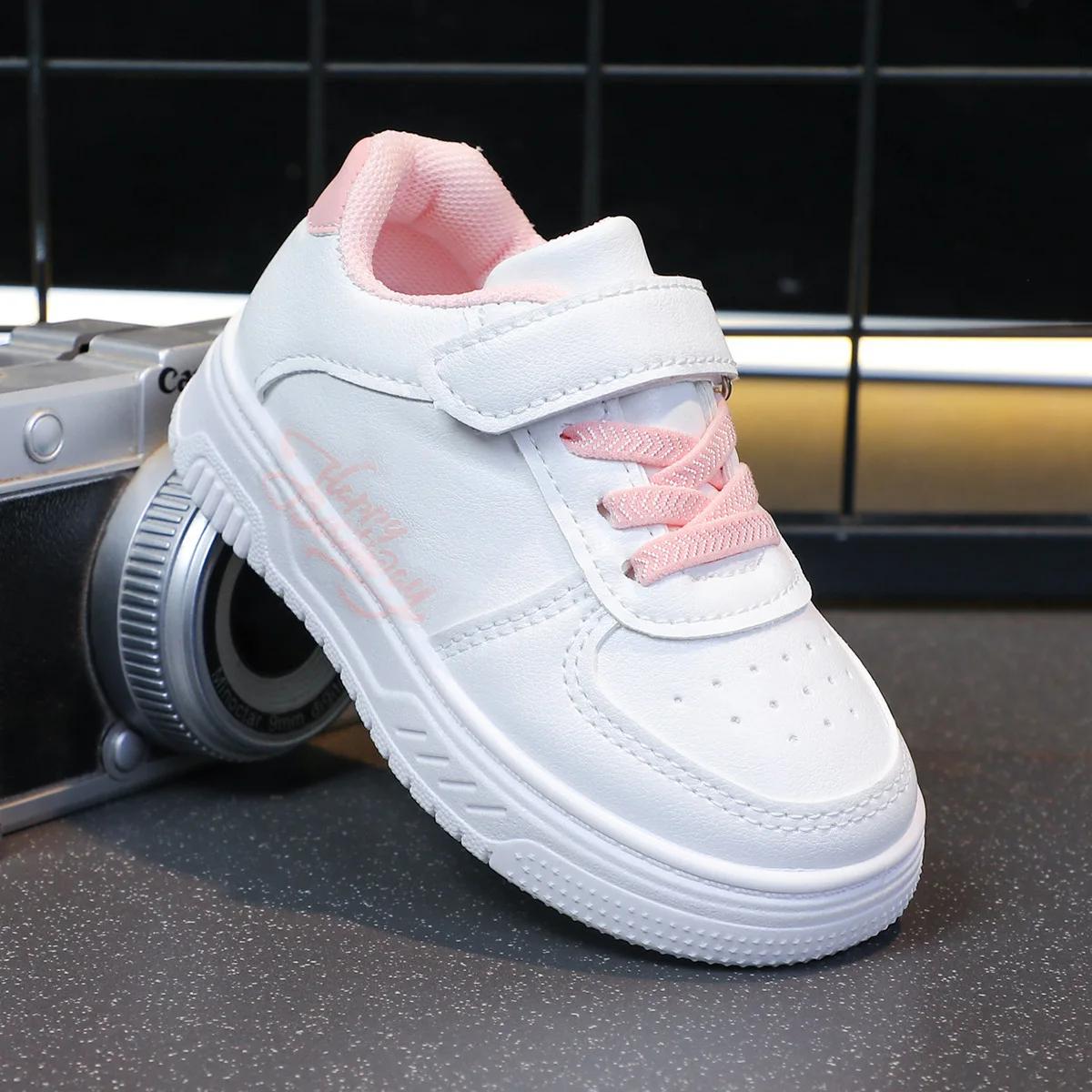 

Children Casual Sneakers for Girls Boys Fashion Korean Style Soft Bottom 2025 Spring New Anti-slippery Versatile Chic Baby Shoes 20 розовый
