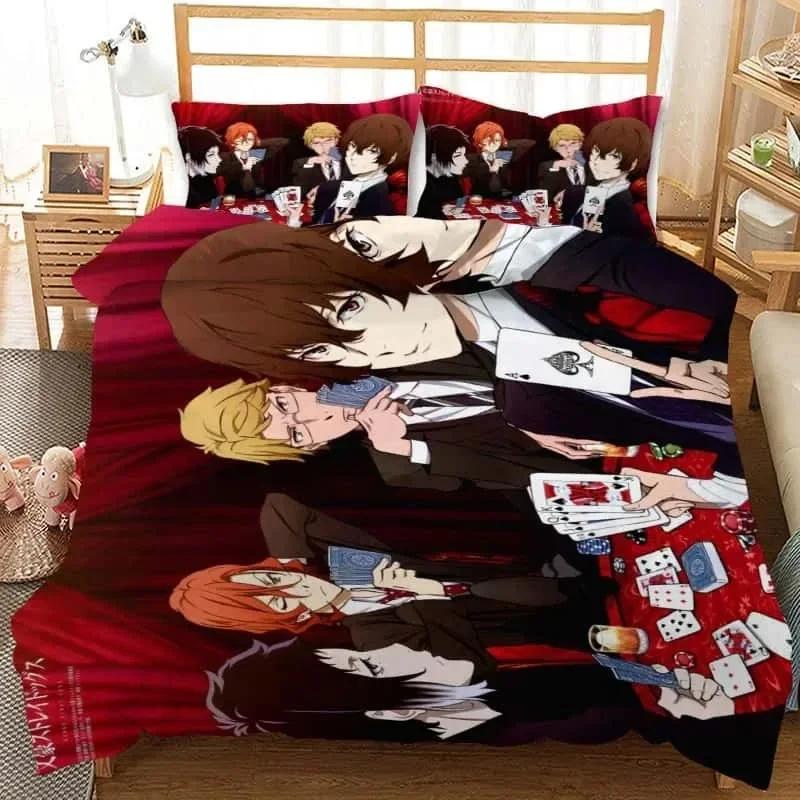 3D Kreslený Set Povlaku na Přikrývku Bungo Stray Dogs Příběhy Ztracených Ložní Sety Přikrývka Povlak na Přikrývku Povlak na Polštář Pro Domácí Textil