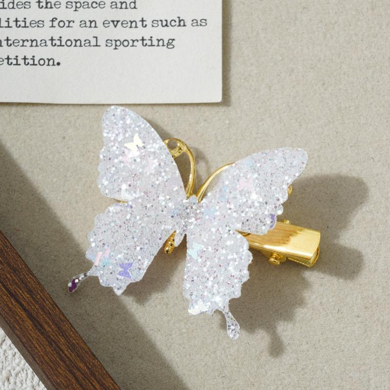 Lovely Glitter Butterfly Hair Clips Non Slip Durable Hair Pins for Little Girls Birthday Party Favor Daily Wear
