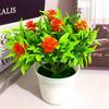 Brighten Your Surroundings Plastic Rose Mini Potted Plant Bonsai Home Decor