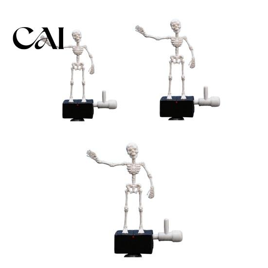 Accessori per Acquario Horror Halloween Scheletro Danzante, Scheletro Articolato Mobile Azionato da Bolle, Ornamento Pompa Aria Teschio Oscillante Realistico