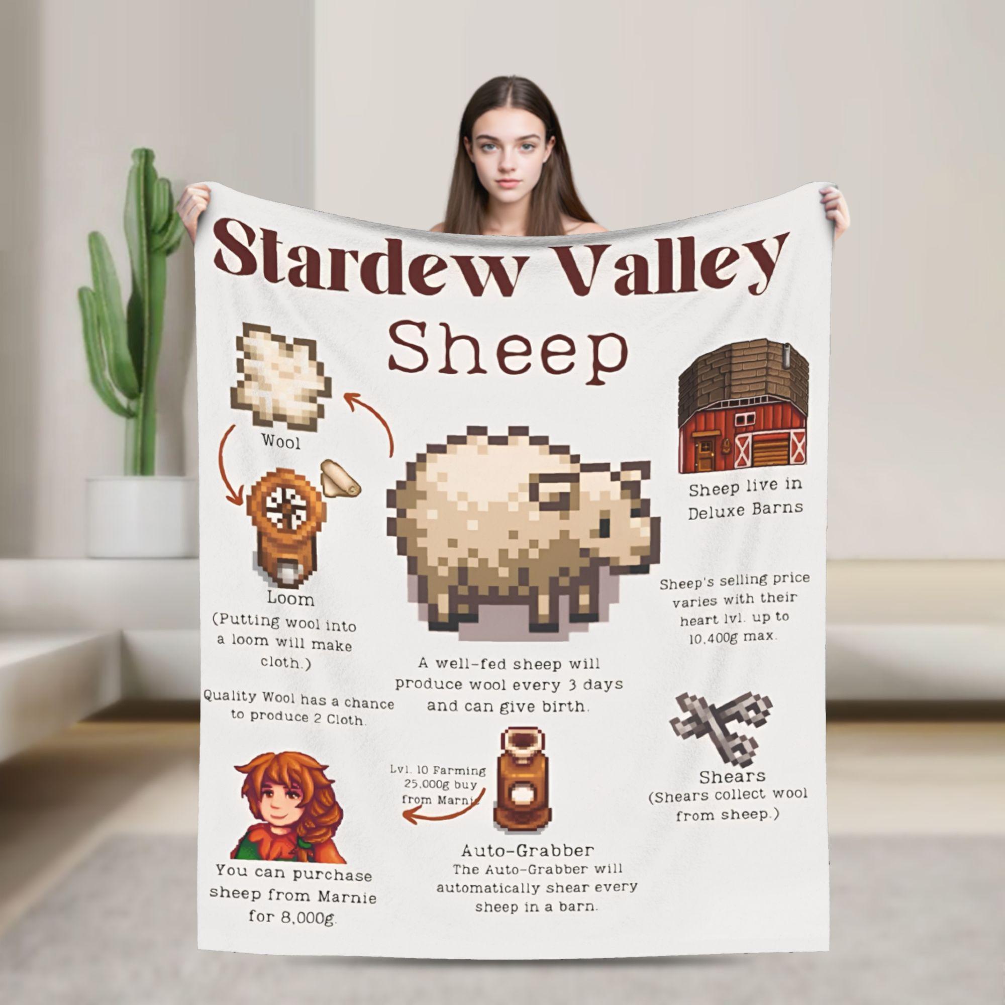 

Fall in Stardew Valley Coral Fleece Plush Throw Blanket Plant Illustration for Couch Knitted Blanket Super Soft Portable Quilt 75x90cm