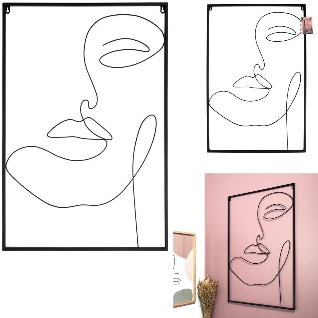 METAL PAINTING Arty black MODERN bent metal