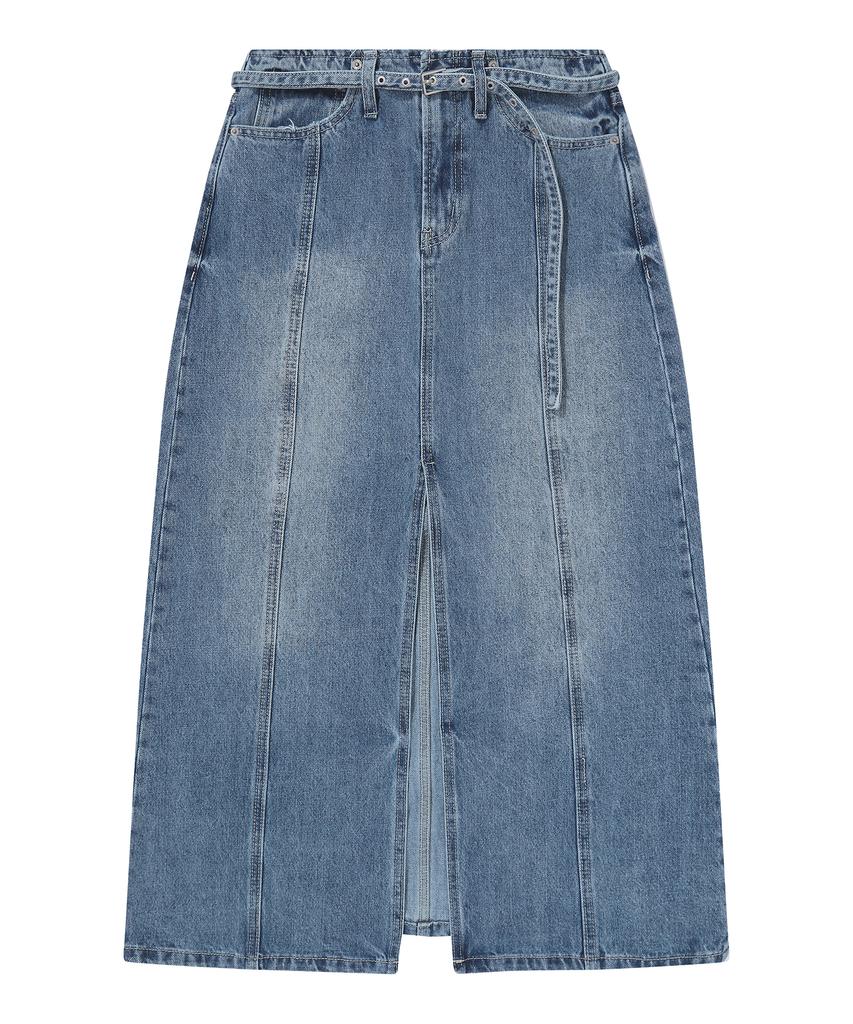 Syupeodeulai W A-Line Denim Maxi Skirt Medium Indigo