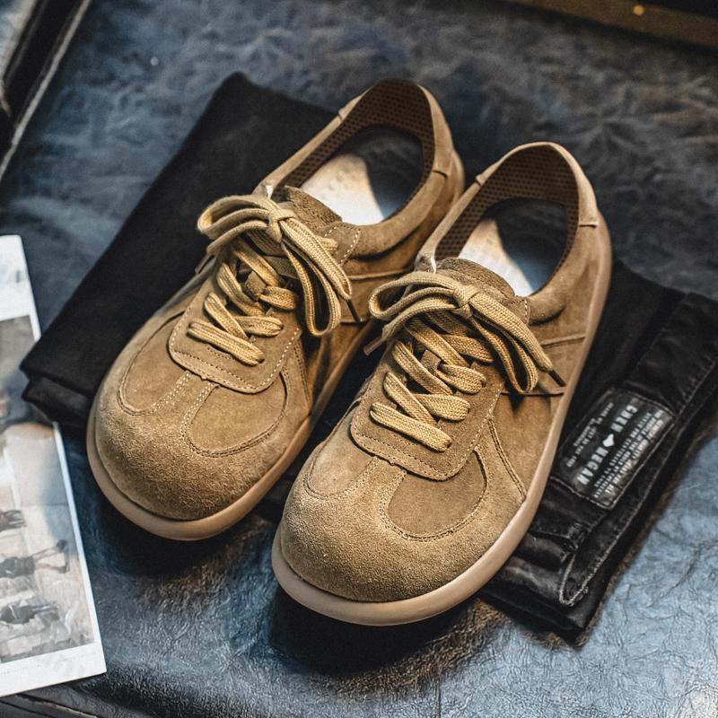 

Мода Весна 2025 Новые Удобные Туфли на Плоской Подошве Мужские Универсальные Повседневные Спортивные Туфли На Шнуровке С Круглым Носком Модный Тренд Нескользящие Кроссовки 39 коричневый