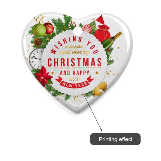 1 Set Seramik Kolye Süblimasyon Baskılı Yıkanabilir Aşınmaya Dayanıklı Dekoratif Beyaz Porselen Süblimasyon Boşluğu Seramik Süs Eşyası Noel İçin