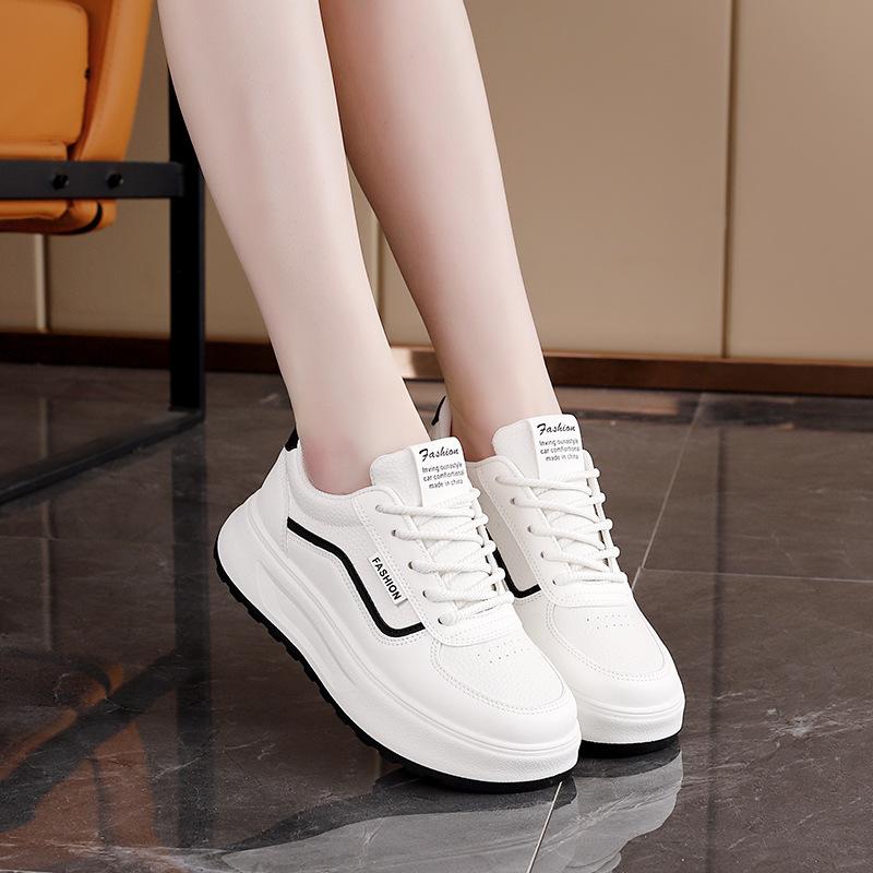 Platform-soled fashion versatile little white shoes women's 2025 spring new Korean version low-top casual sports board shoes HXX-H138