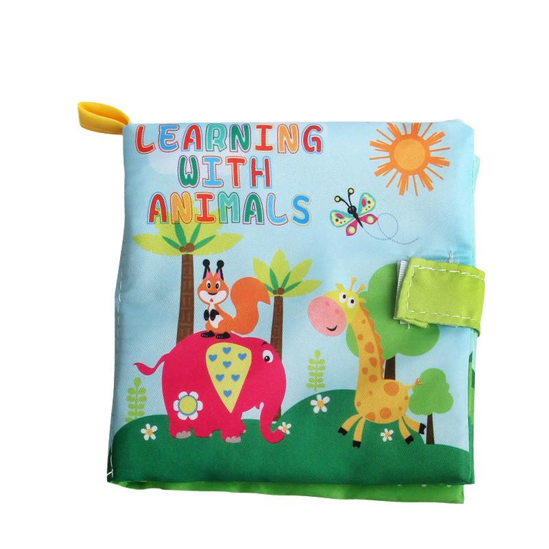 

Wholesale Baby Cognitive Cloth Book Educational Early Learning Tear-resistant English Forest Ocean Animal Hand Book Animal