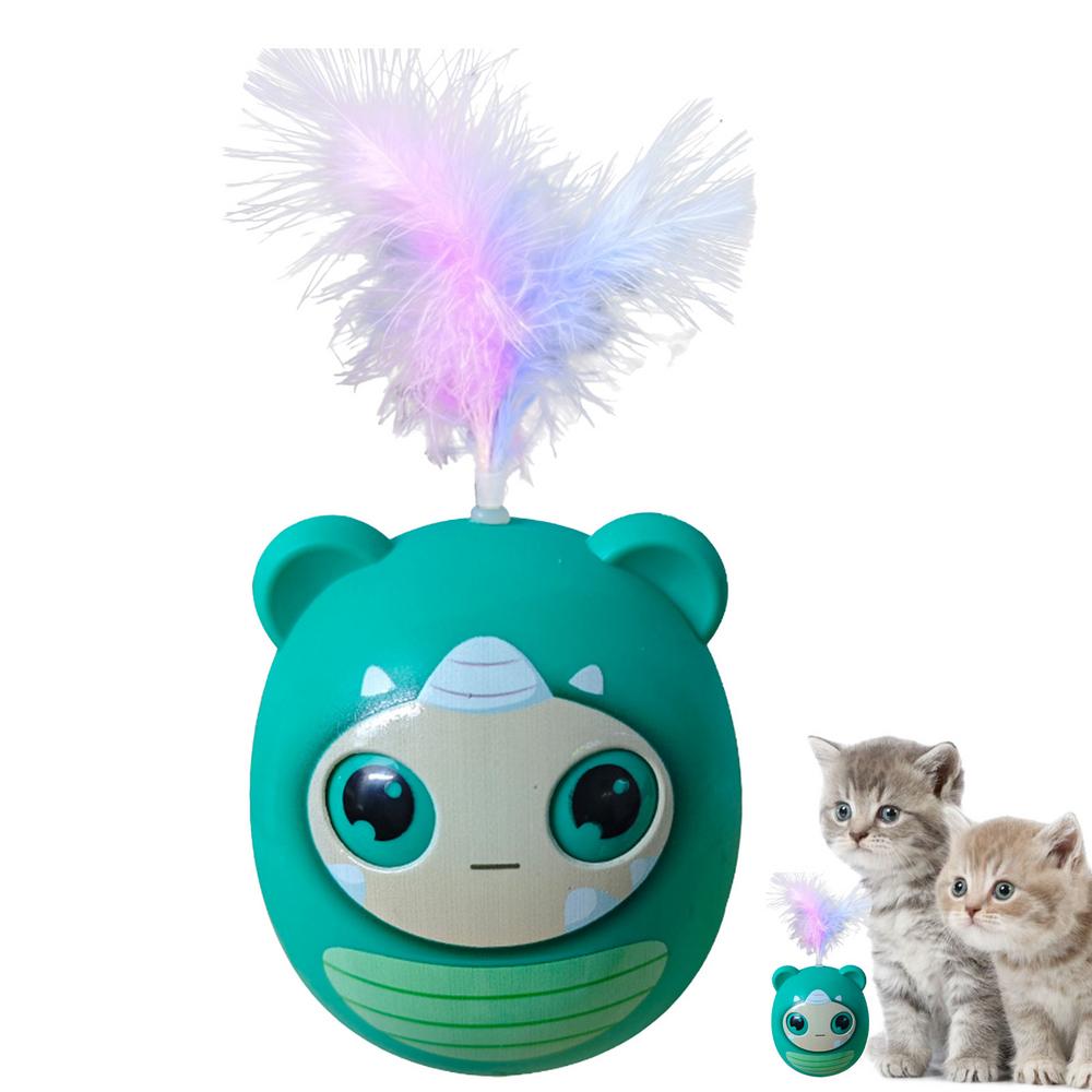 Interactive Cat Toys Interactive Funny Cat Ball Feathers Creative Teaser Toy Exercise Playing Indoor Outdoor Use