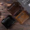 Zipper Short PU Wallet Vintage ID Card Holder Simple Business Clutch Bag Shopping