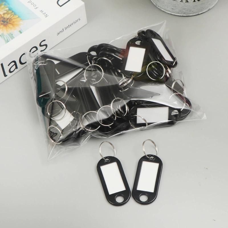 

50pcs Colorful Plastic Tags Hotel Number Classification Card Key Tags Label Name Baggage Tag ID Name Tags With Split Ring чёрный