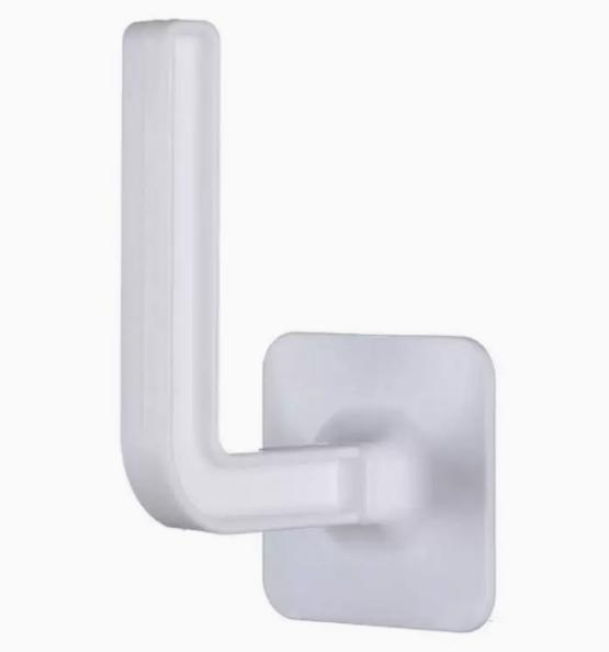 Adhesive L-Shaped Hooks No Drill Plastic Hooks for Behind Door Clothes Towels Kitchen Organization (5 Pack)