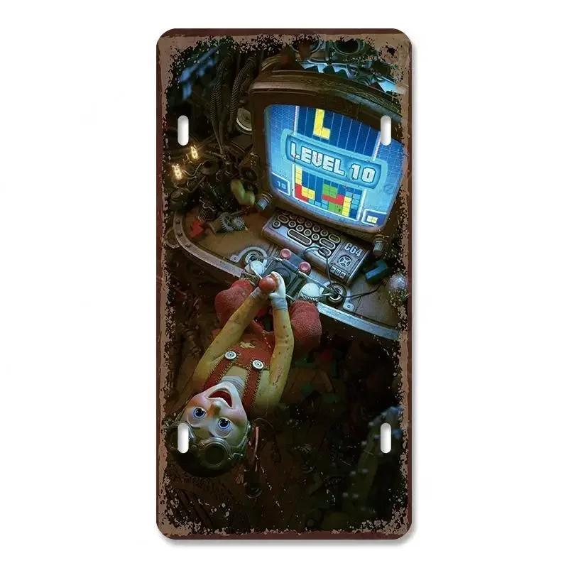 Vintage Video Game License Plate Metal Sign Playstation Gamer Metal Tin Poster For Boys Play Room Workshop Home Wall Art Decor
