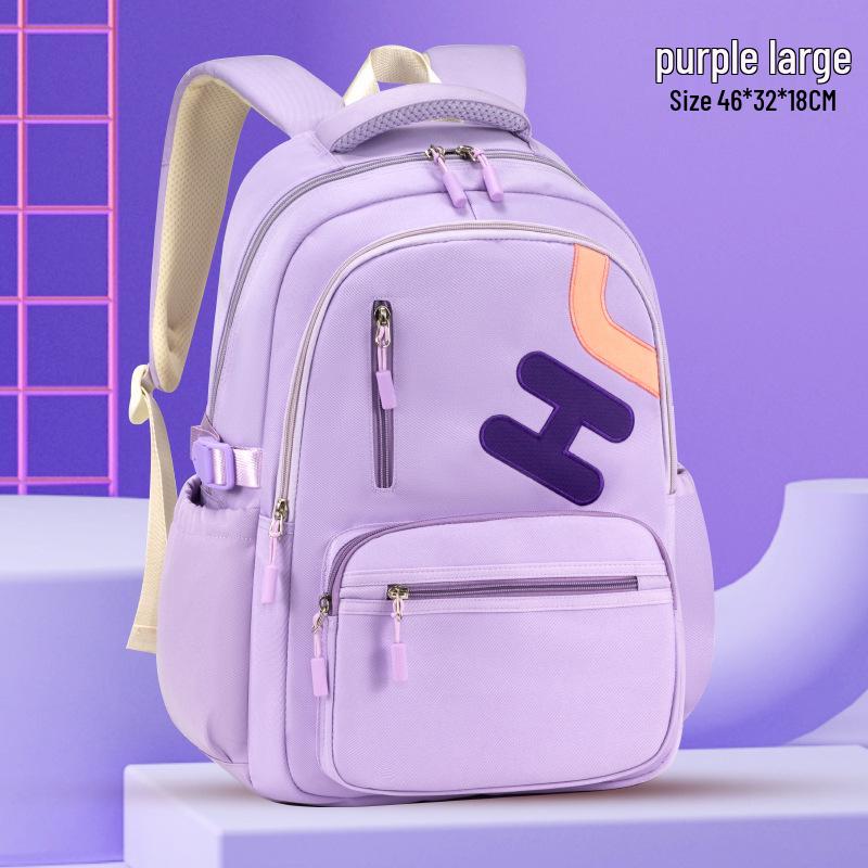 2025 Student Backpack: Grades 3-9, Dual Shoulder, Unisex, Decompression Design for Primary & Middle School