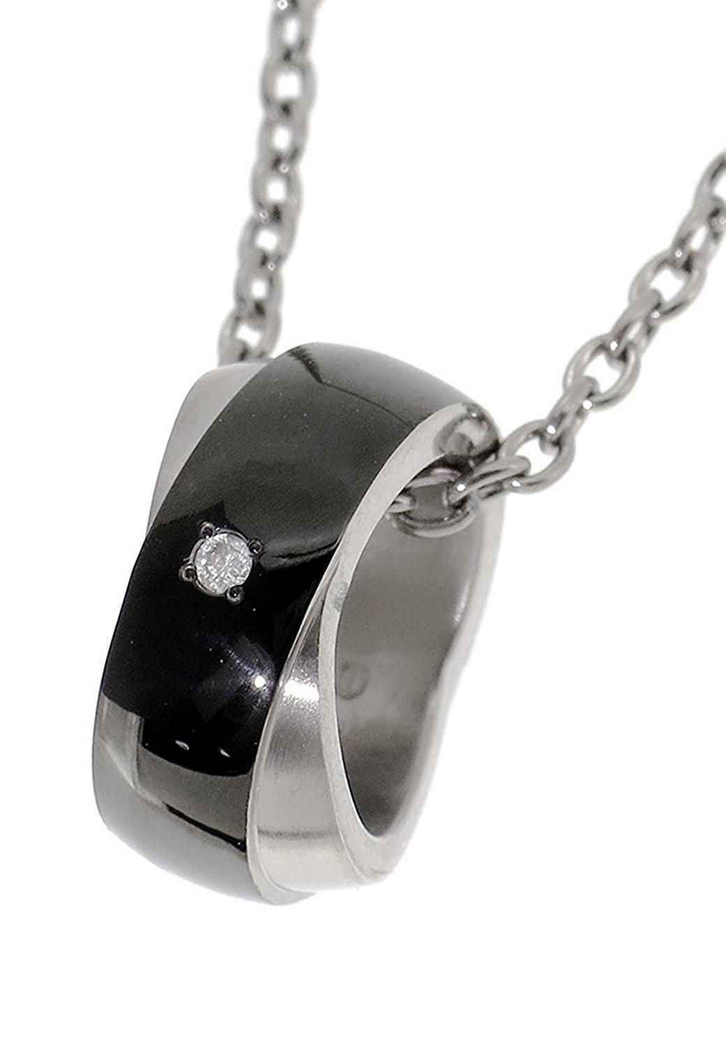 

Ring Diamond Black Line Titanium Necklace Simple Pendant [Fefe] fe-fe×phiten [Special Specifications] Men s Women s