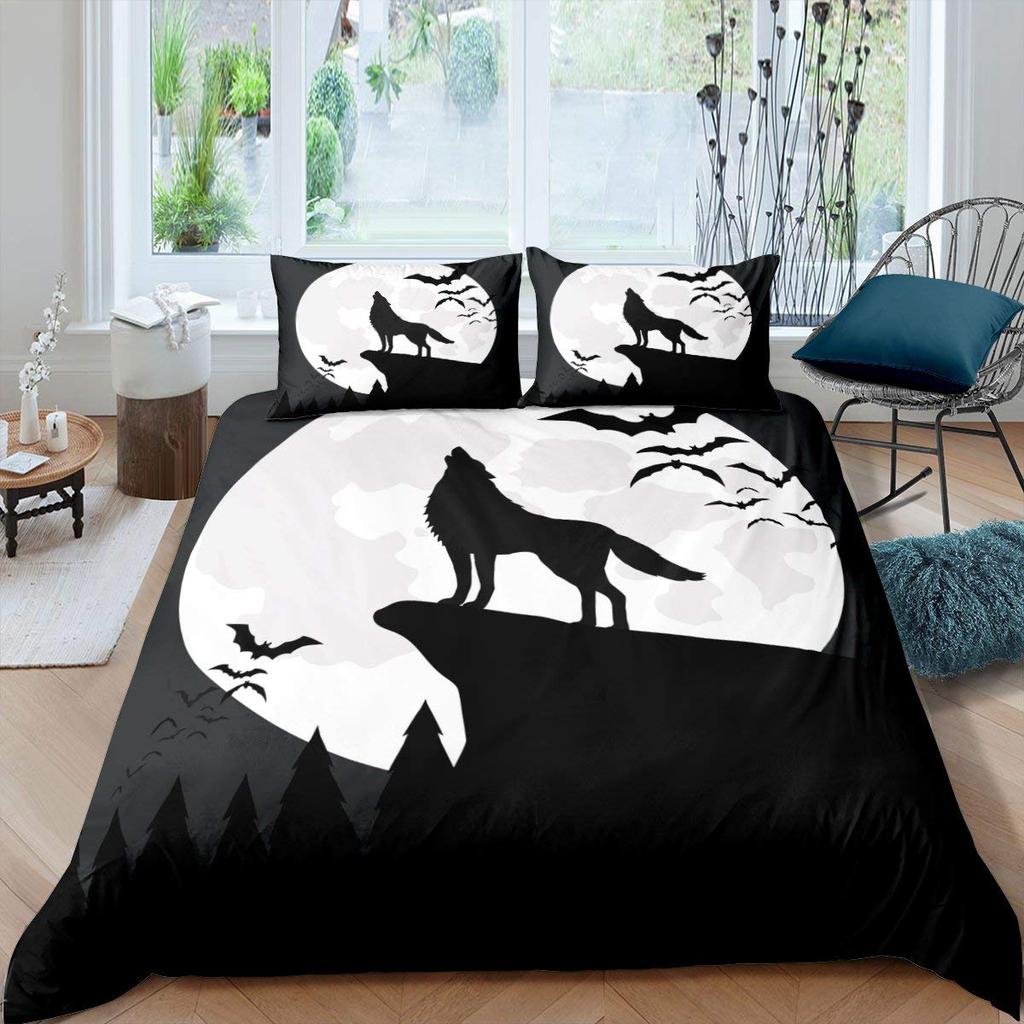 Deep Ocean Duvet CoverSeawater Bright Moon At Sea Starry Night Sky Galaxy Summer Hawaiian Holiday Comforter CoverBedding Set