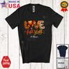 Custom Name Love Fall Thanksgiving Plaid Autumn Roasted Turkey Farmer T-Shirt