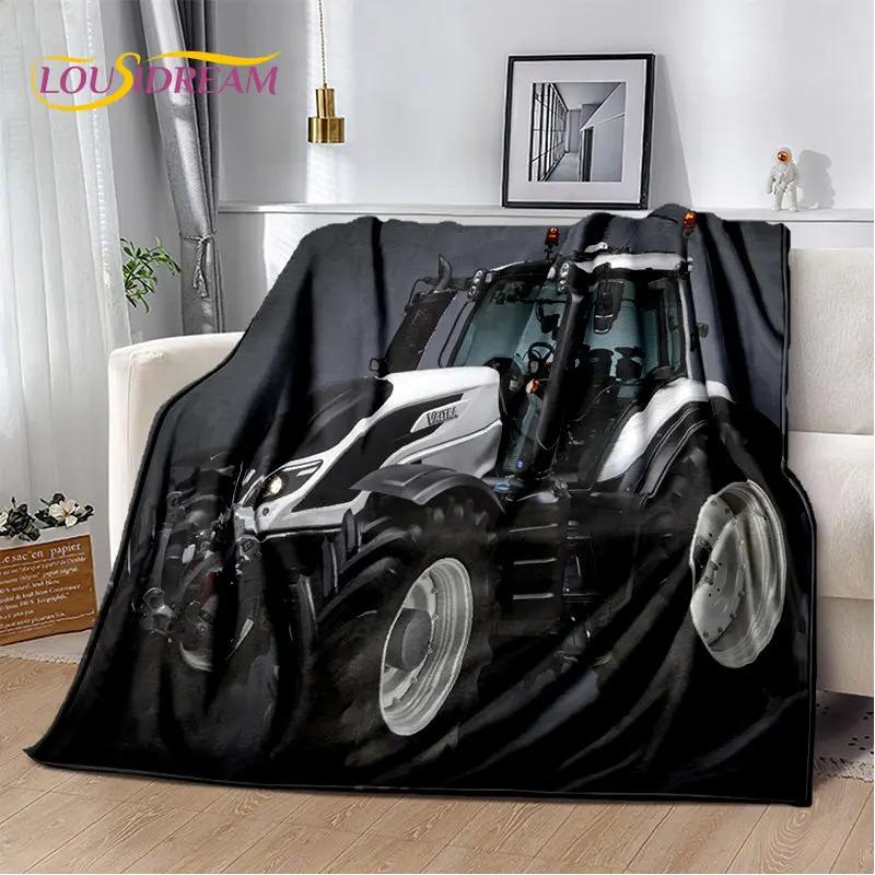 Car Tractor Truck Series Pattern Soft Plush Blanket,Flannel Blanket Throw Blanket for Living Room Bedroom Bed Sofa Picnic Cover