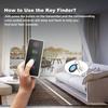 Wireless Key Finder with LED Light - Easy-to-Use Tracker for Seniors - Locate Keys, Phones, Wallets, and TV Remotes - Tracking Device Includes 4