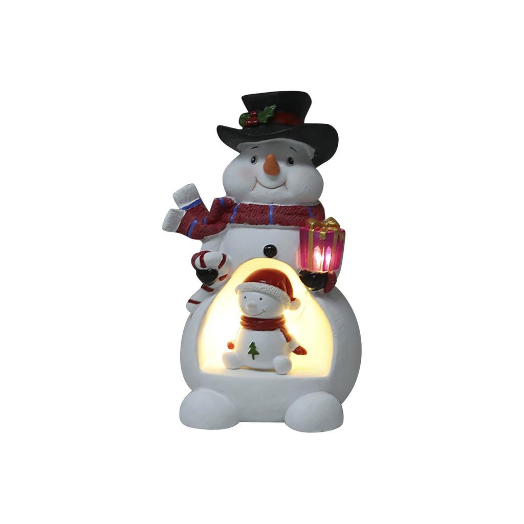 Christmas Snowman Resin Night Light, Decorative Retro Christmas Tree Night Light