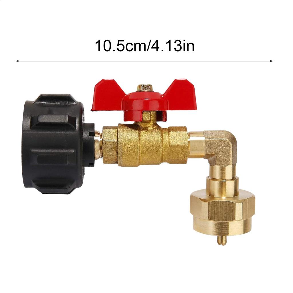 Propane Refill Elbow Adapter Leak-Proof Gas Refill Hose Adapter Refill Adapter Elbow On/Off Connector Propane Refill Adapter