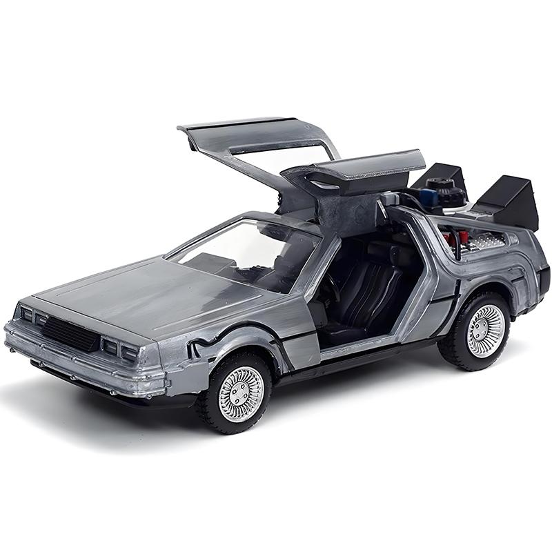 JADA 1/32 DMC-12 DeLorean DMC I II III Back To The Future Time Machine Mr.Fusion Diecast Toy Vehicle Car Model