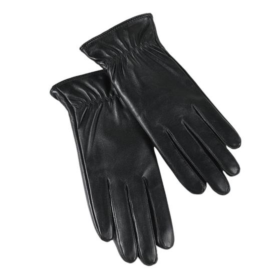 

1 пара зимних перчаток для велоспорта, морозостойкие, с плюшевой подкладкой, для сенсорных экранов, ветрозащитные, из искусственной кожи, однотонные, нескользящие, для холодной погоды чёрный