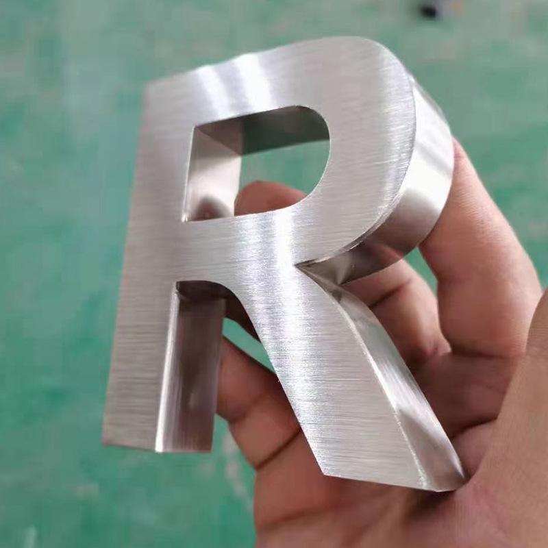 Custom Titanium Gold Electroplated Stainless Steel Letters - Brushed/Mirror Finish Retro Door Signs