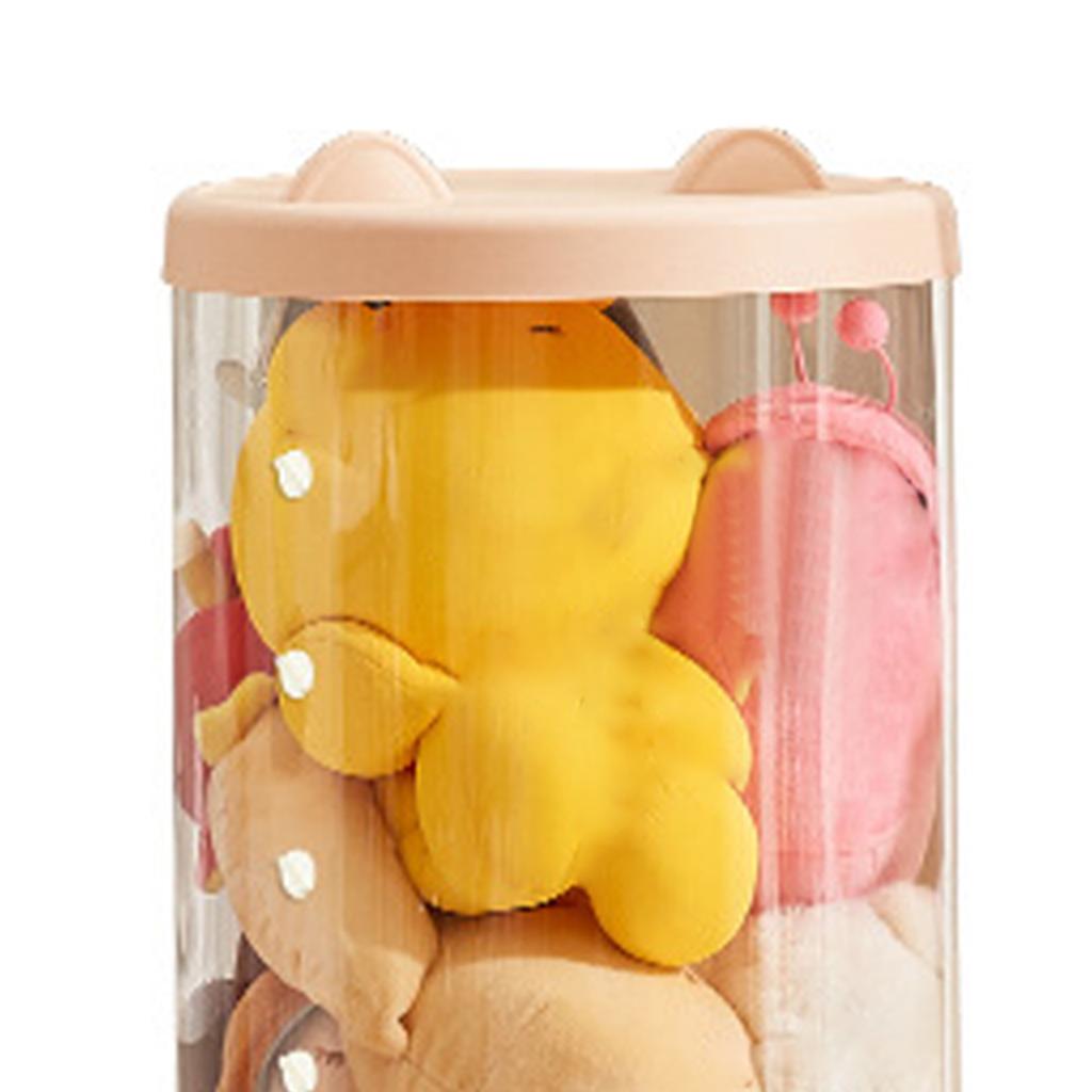 Doll Storage Bucket Thickened Toy Storage Box Transparent Plush Toy Storage Container with Cover