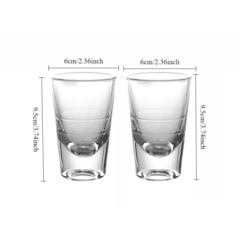 2pcs High End Transparent Shot Glass Exquisite Party Thick Bottomed Wine Glass Classic Vodka Glass Drinkware Unique Family Gifts