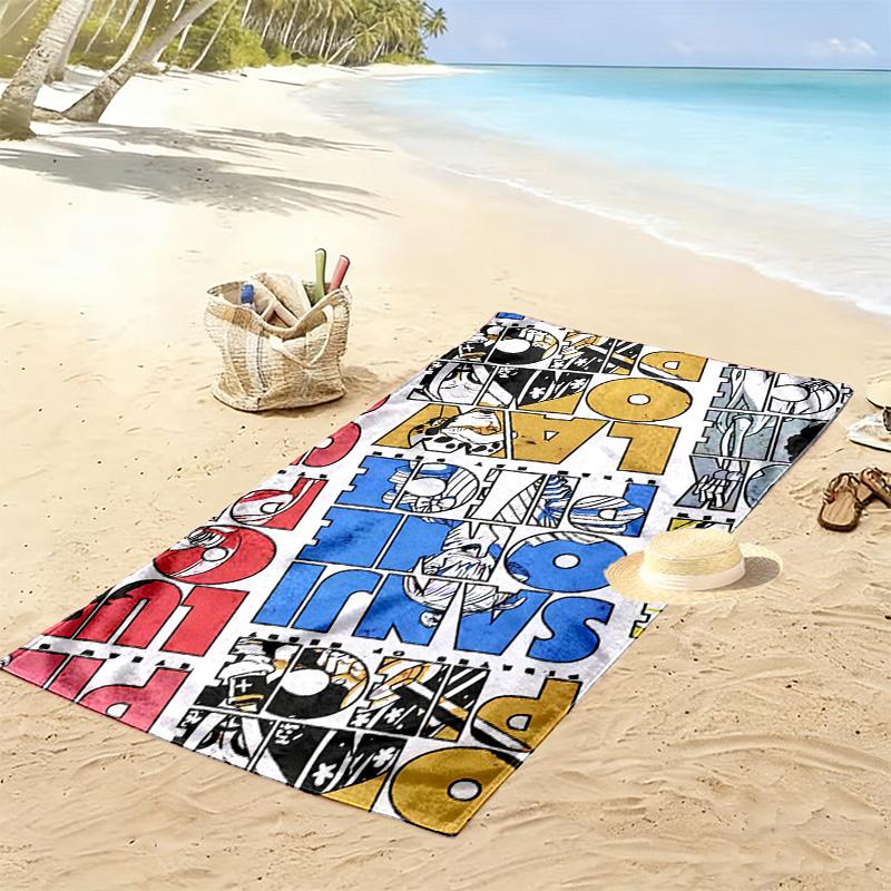 One Piece3 Print Beach Towel, Large Soft Quick Dry Towel for Beach Camping Swimming