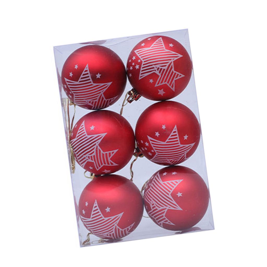 6Pcs Christmas Ball Baubles Ornament Shatterproof Christmas Tree Hangings Decorations for Wedding Winter Holiday Party