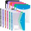 6/12pcs A4 11 Holes Binder Pocket Organizer Folders Transparent File Bag Document Pouch with Button Label for School Home Office