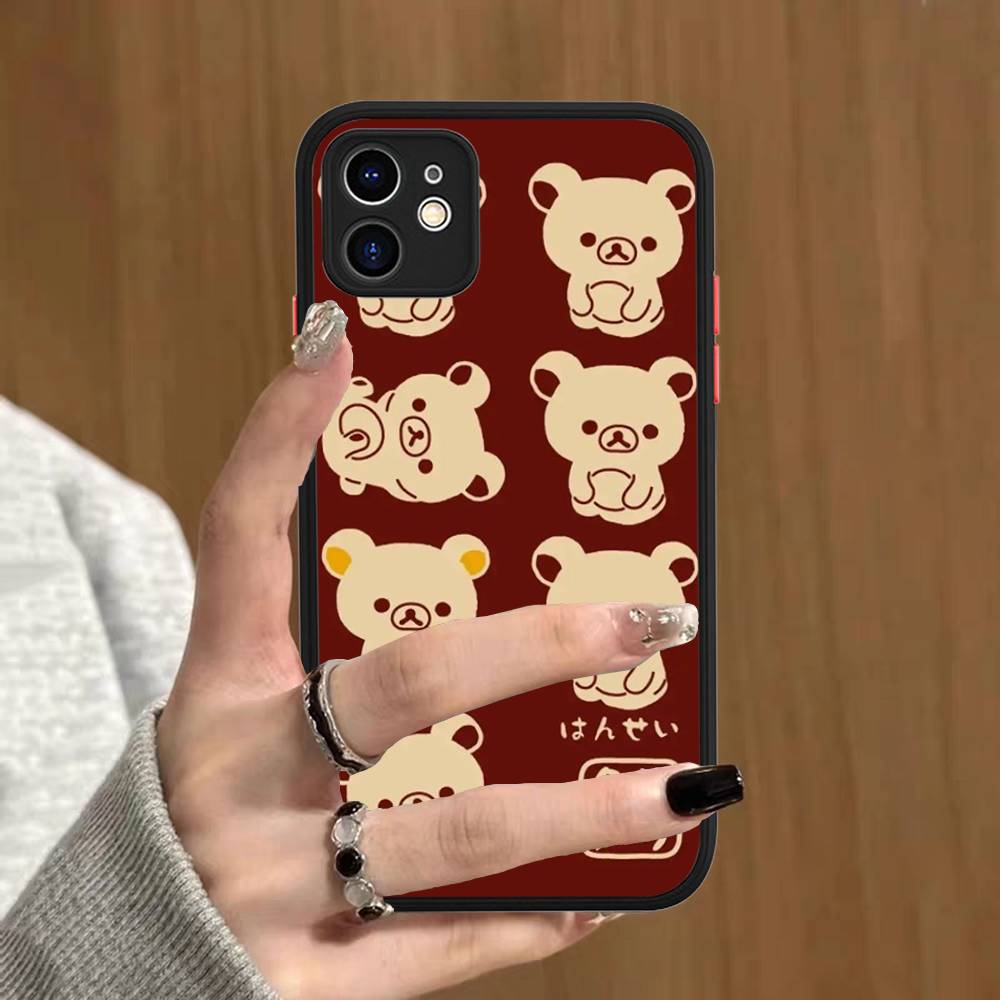 Rilakkuma Anime Cute Cartoon For IPhone 11 12 13 14 15 16 Pro Max Plus X XS MAX Shockproof Matte Back Cover